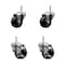 Service Caster 3 Inch Soft Rubber Wheel Swivel 58 Inch Threaded Stem Caster Set 2 Brakes SCC SCC-TS20S314-SRS-58212-2-TLB-2 - alternate 1